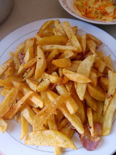 A picture of Spicy french fries #authormarathon.