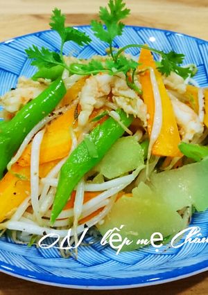 Hình của món Rau củ thập cẩm xào tôm.