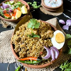A picture of Mutton Donne Biryani (Karnataka Cuisine).