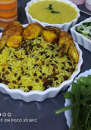 عکسی از دستور عدس پلو با مرغ 😋