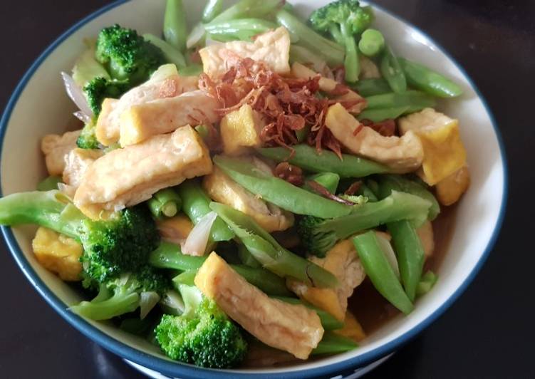 Resep Tumis buncis brokoli tahu, Enak