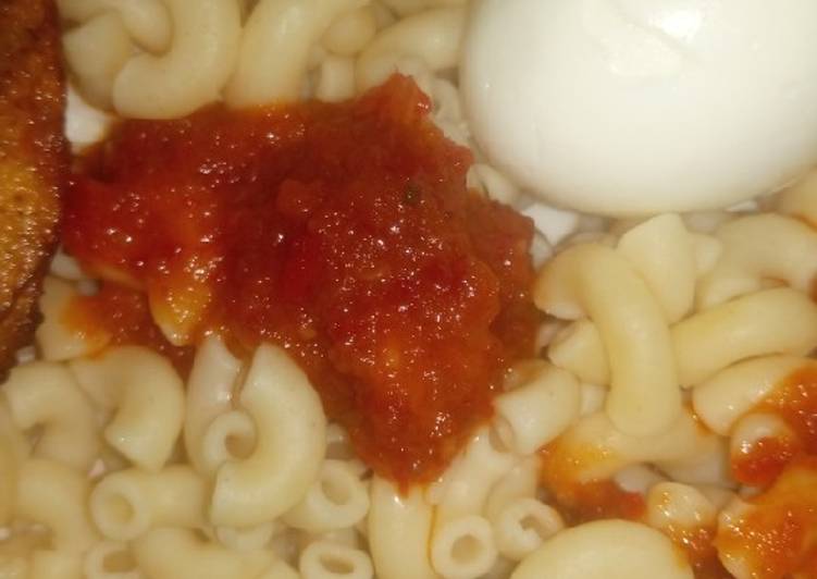 Steps to Prepare Award-winning Simple Macaroni, boiled egg &amp; sauce