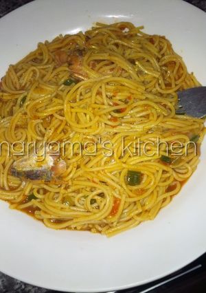 A picture of Simple sphagetti jollof.