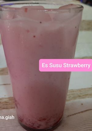 Foto resep Es Susu Strawberry