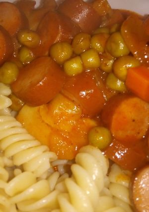 Zöldséges-virslis ragu recept fotója