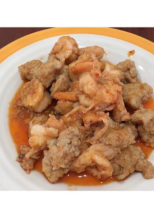 รูปของ กุ้งหมูเด้งผัดน้ำมันหอย