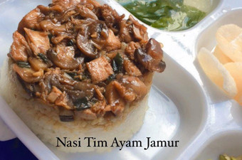 Anti Ribet, Buat Nasi tim ayam jamur Menu Enak