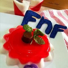 A picture of Jelly o Panna Cotta #Foodiesandfriends.
