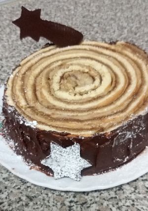 Una foto de Tronco de chocolate y café Sin Gluten