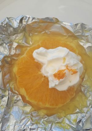 Una foto de Naranja al Cointreau en barbacoa
