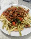 353. Salsa vegana de verduras, tomate y soja texturizada especial pasta