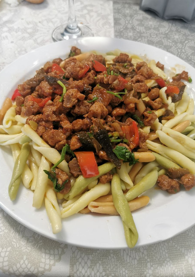 Una foto de 353. Salsa vegana de verduras, tomate y soja texturizada especial pasta