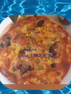 عکسی از دستور پیتزا مخلوط گوشت و مرغ