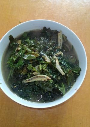Foto resep Sayur Daun pepaya Jepang Teri Santan