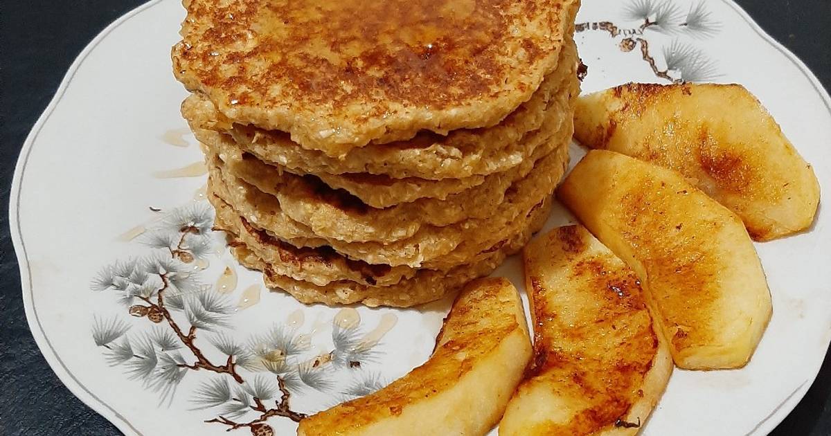Hotcakes o Tortillas de avena y manzana Receta de Candelaria Ibarra
