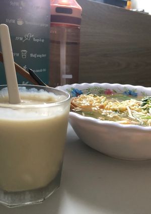Hình của món Sữa hạt sen đậu xanh hạt điều.