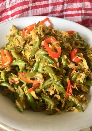 Foto resep Tumis bunga pepaya buncis teri medan