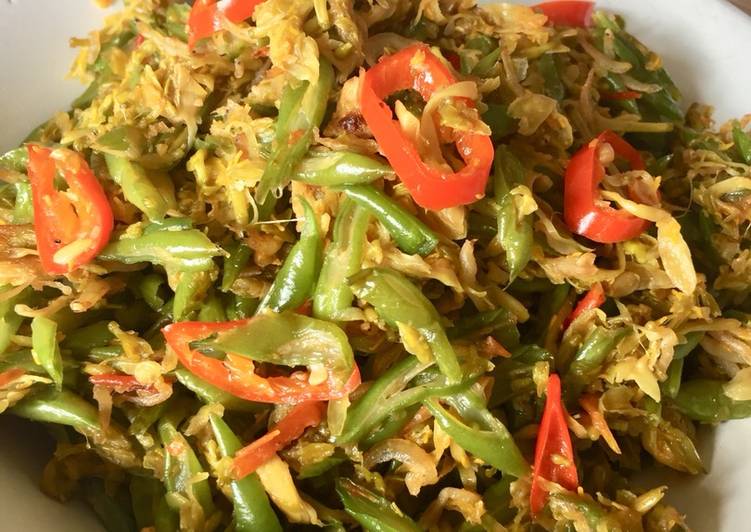 Resep Tumis bunga pepaya buncis teri medan Lezat