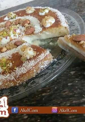 صورة لوصفة بسبوسة بالقشطة