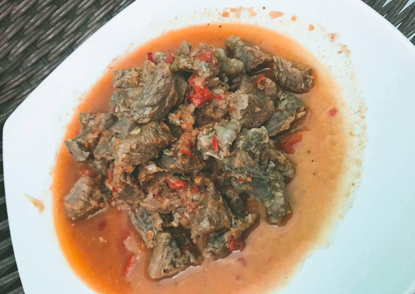 Krengsengan sapi pedas