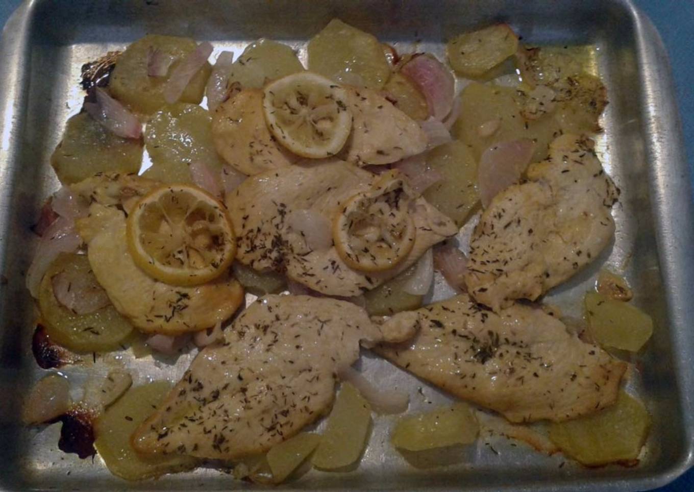 Filetes de pollo al limón al horno