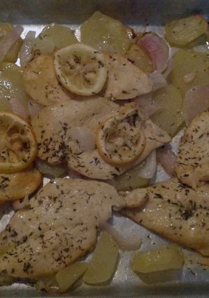 Una foto de Filetes de pollo al limón al horno