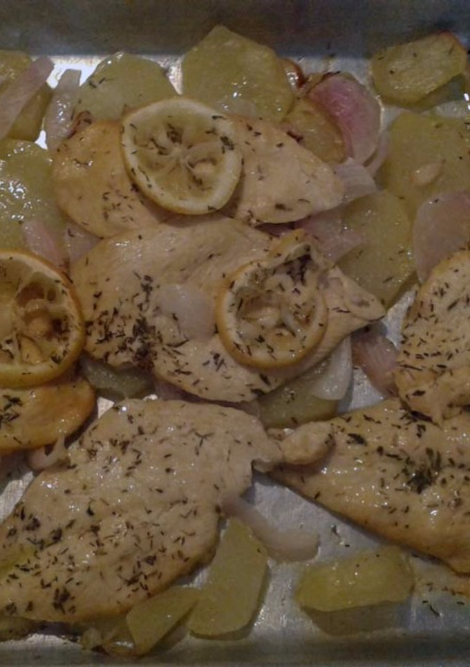 Una foto de Filetes de pollo al limón al horno