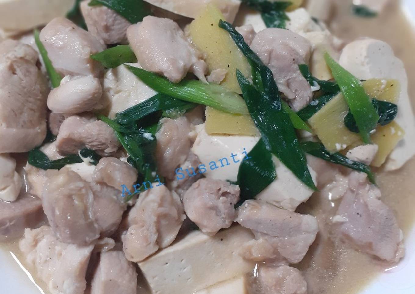 97.Daging ayam dan Tahu masak saus tiram ala Taiwan