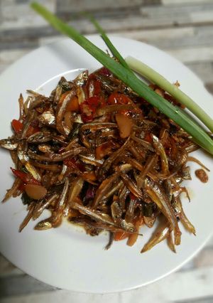 Foto resep Teri garing pedas