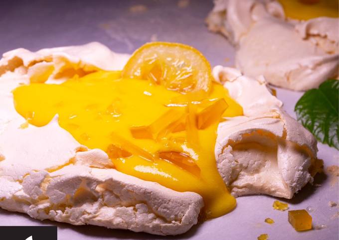 Recipe of Mario Batali Orange/Lemon Curd Pavlova🍋🍊