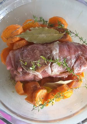 Une photo de Sauté de veau farci au chicon (endive) et morazella