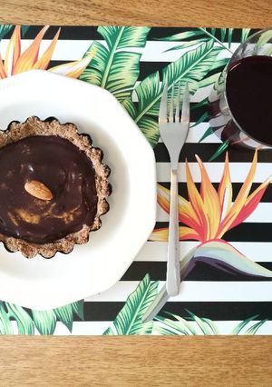 Foto di Budino di cocco e cacao in cialda di biscotto (veg)