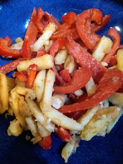 甜椒土豆絲(低醣生酮餐)(簡單料理)(家常菜)(快速料理)(素食料理) 的食譜成品照片