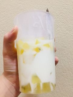Hình của món Sữa chua thạch chanh dây.