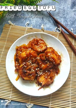 Foto resep Fried Egg Tofu With Teriyaki Sauce