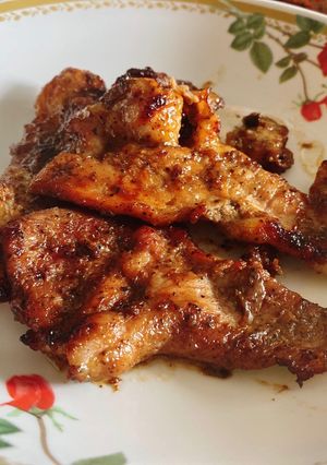 รูปของ หมูพริกไทยดำ ในหม้อทอดไร้น้ำมัน
