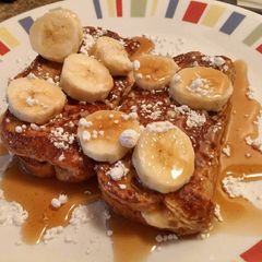 A picture of Peanut Butter & Banana Stuffed French Toast.