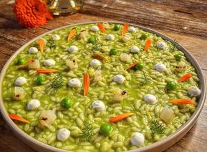 Foto di Risotto all'Infuso di Camomilla con Robiola di Capra e Finocchio Marinato