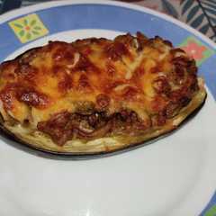Foto principal de Berenjenas rellenas de carne con bechamel