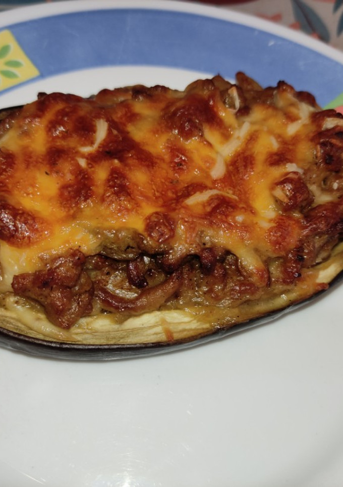 Una foto de Berenjenas rellenas de carne con bechamel
