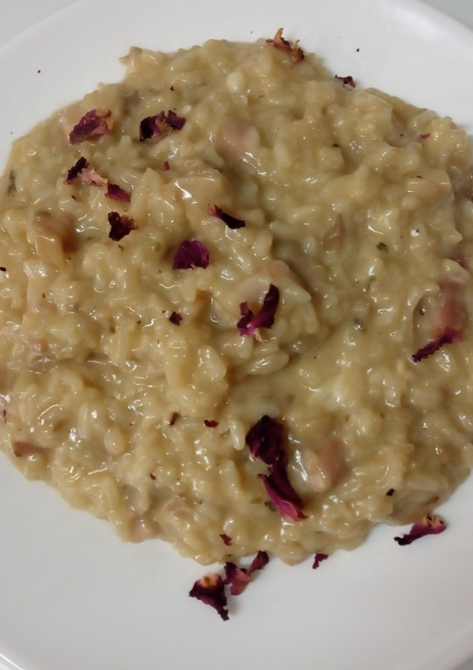 Una foto de Risotto de setas y bacon para 2 personas