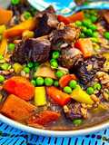 Wagyu Beef Ragout with Braised Vegetables and Farro