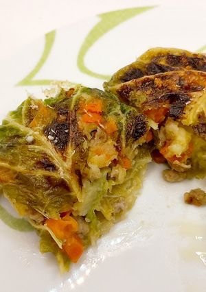 A picture of Cabbage Rolls with Sausage and Vegetables.