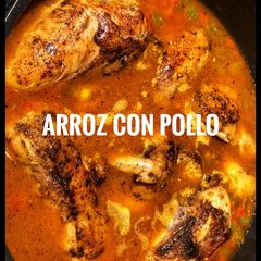 A picture of Arroz con pollo (Rice with Chicken).