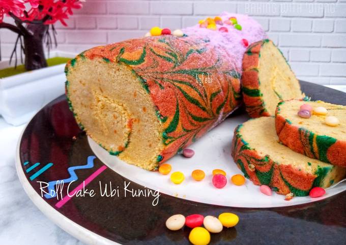 Yuk intip, Bagaimana cara bikin Roll Cake Ubi Kuning Panggang dijamin enak