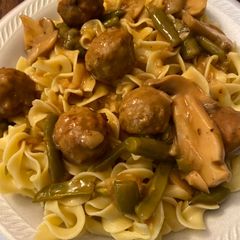 A picture of Slow Cooker Salisbury Steak Meatballs.