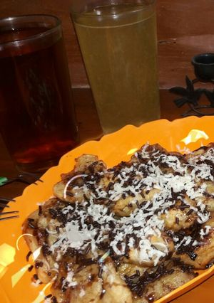 Foto resep Pisang goreng topping cokelat keju