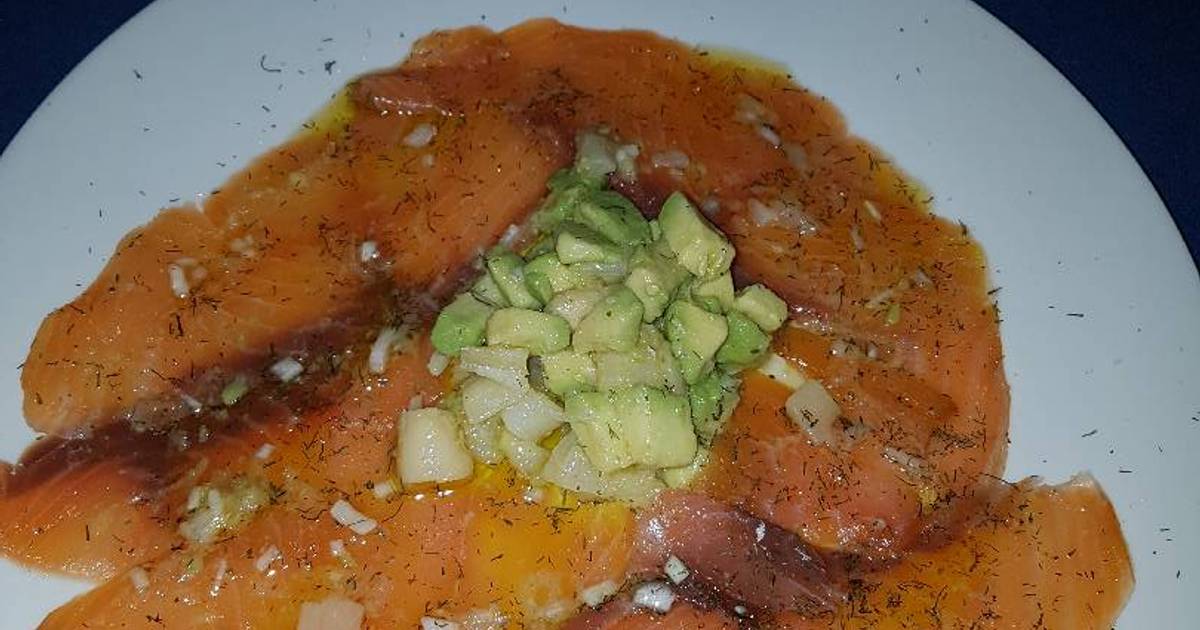 Carpaccio de salmón ahumado a mi manera Receta de LoreRou Hause Cookpad
