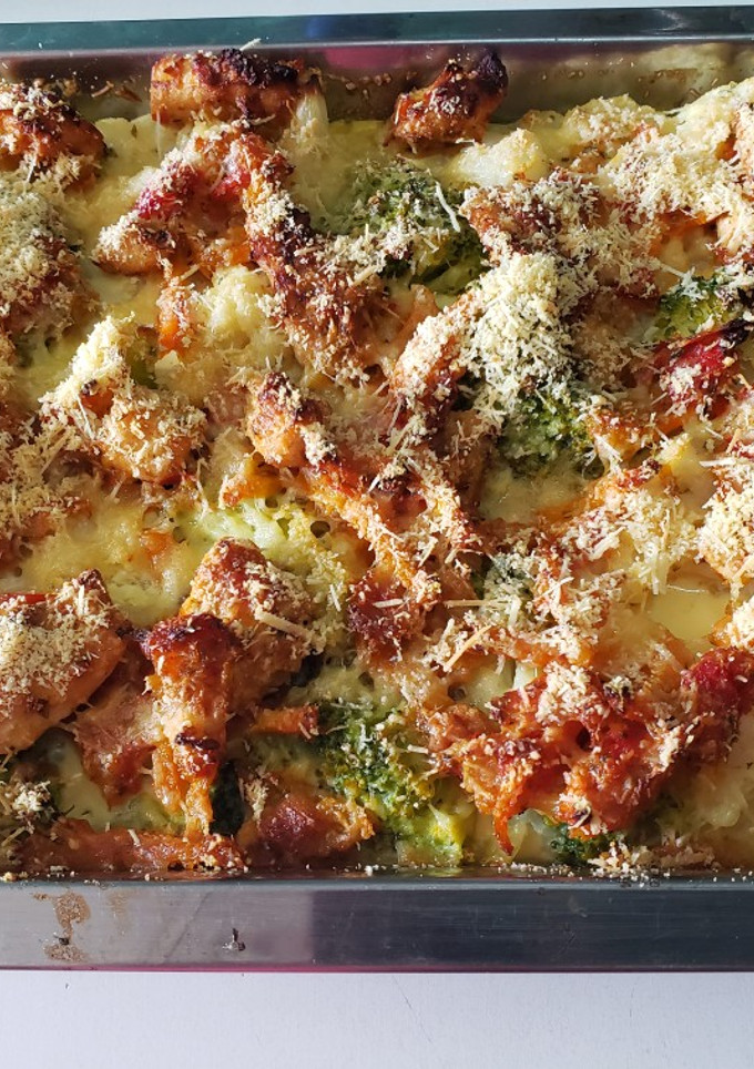 Una foto de Coliflor y brócoli al horno