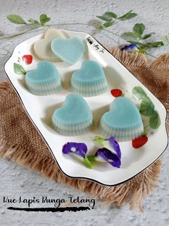 Foto resep Kue lapis bunga telang